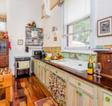 Schoolhouse kitchen with modern amenities. Schoolhouse kitchen with modern amenities.